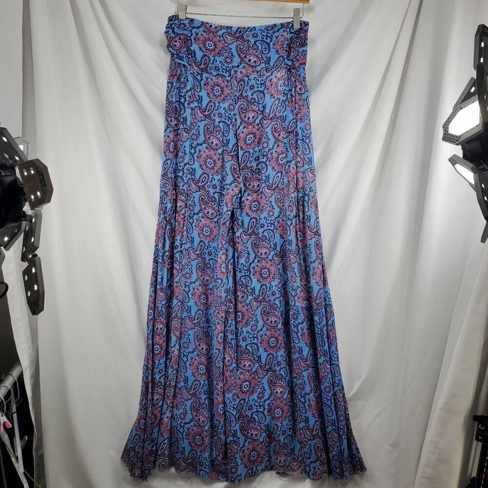Free People Women's Multicolor Palazzo Pants Paisley Wide-Leg Size Small (C-6) - Picture 3 of 12